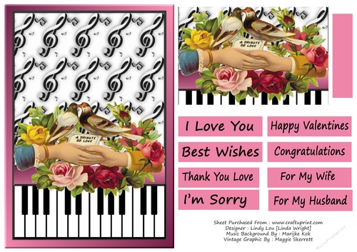 Vintage Tribute Of Love On Music Background