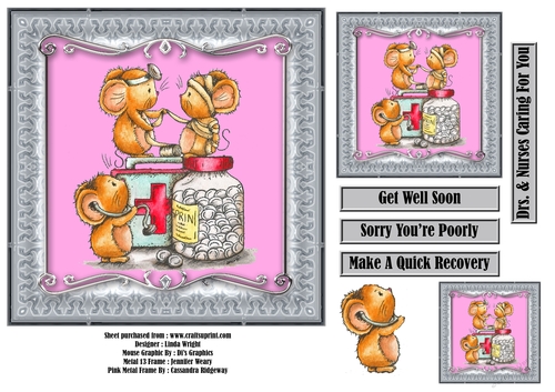 Get Well Soon Mice Practicing 7 x 7