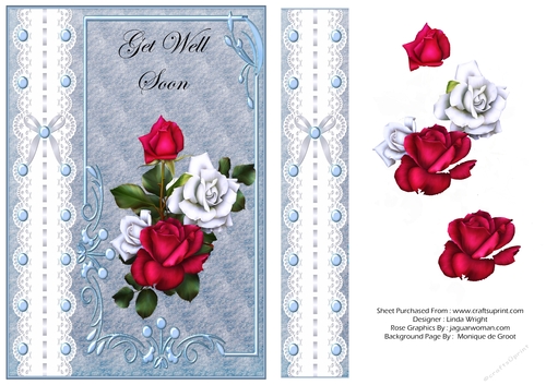 Sympathy Roses Get Well Soon A5 Card