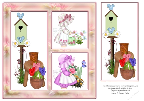 Pretty Polly Out Gardening 8 x 8