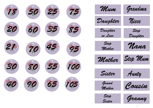 Poppies and Daisies Sentiments and Age Tags