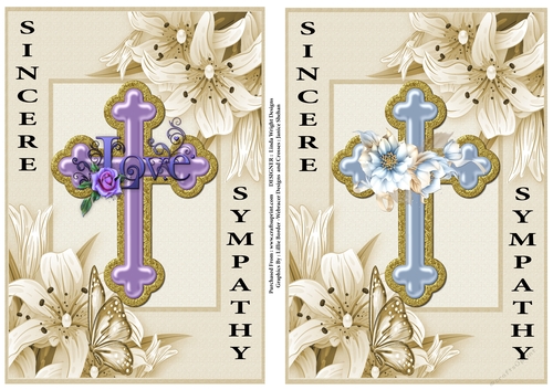 Sympathy Lillies and Cross 5 and 6