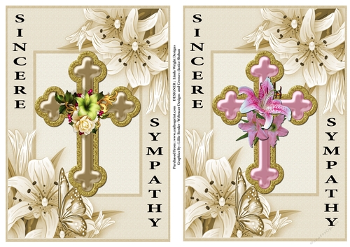 Sympathy Lillies and Cross 3 and 4
