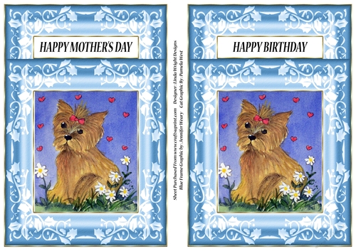 Yorkie Puppy Mothers Day & Birthday