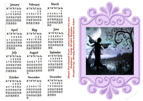 Fantasy Calendar 2010 A4 Size No : 6