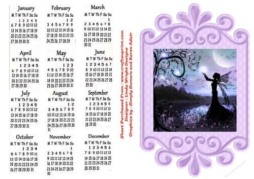 Fantasy Calendar 2010 A4 Size No : 7