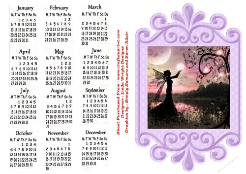 Fantasy Calendar 2010 A4 Size No : 8