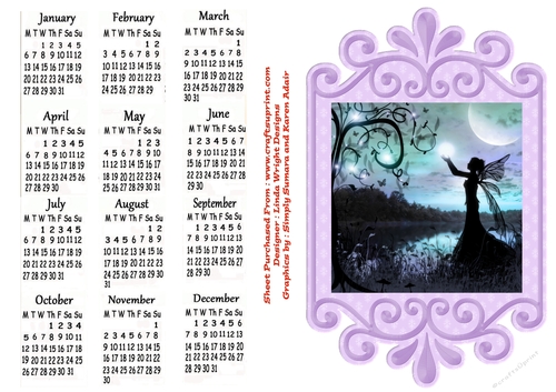 Fantasy Calendar 2010 A4 Size No : 9