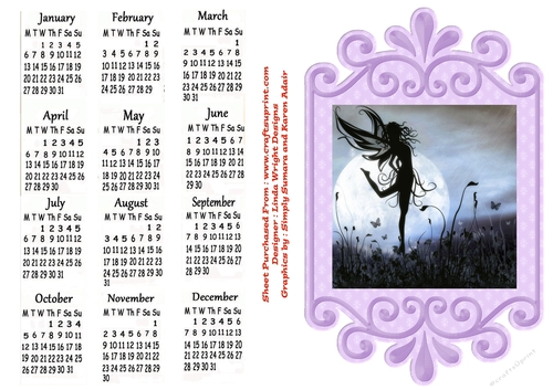 Fantasy Calendar 2010 A4 Size No : 10