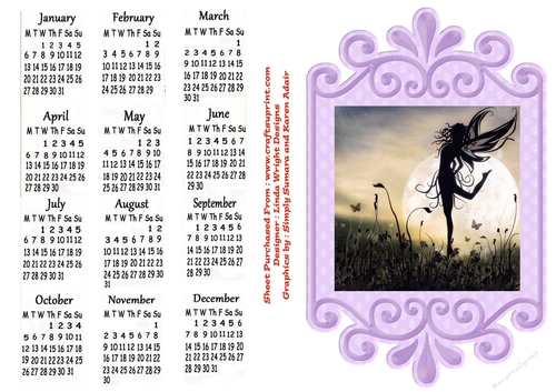 Fantasy Calendar 2010 A4 Size No : 11