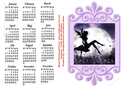 Fantasy Calendar 2010 A4 Size No : 12