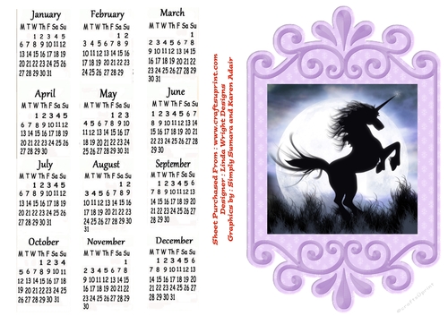 Fantasy Calendar 2010 A4 Size No : 15