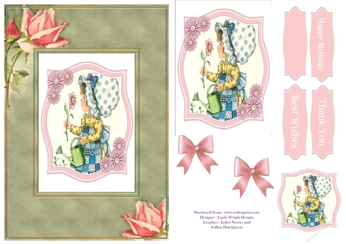 Cute Little Gardener A5 Card