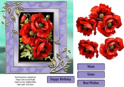 Delightful Poppies 7 x 7 Decoupage
