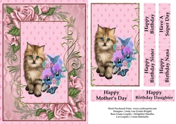 Pretty Cat and Pansies