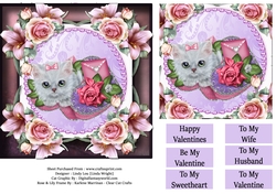 Valentine Cat and Roses
