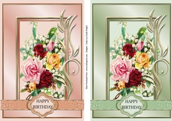 Floral Bouquet Delight Green & Peach