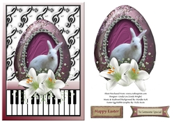 Easter Rabbit On Music and Keyboard