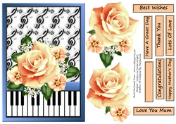 Gorgeous Yellow Roses On Music Background