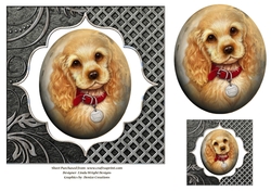 Dog with Red Collar  7 x 7 in