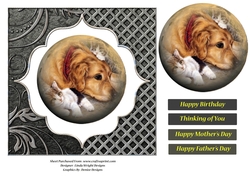 Dog and Kittens Quick Card