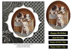 Puppies Having Fun Quick Card