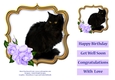 Cat In Floral Rose Frame 7 x 7 Inches No.3