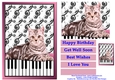 Cat 2 and Piano Keys A5 Size