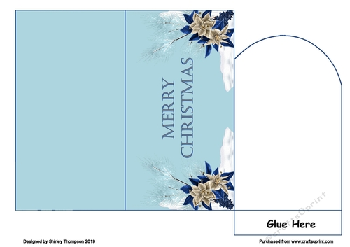 Blue poinsettia money wallet