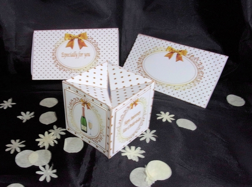 Birthday or Anniversary pop-up box card with matching sleeve and optional envelope.