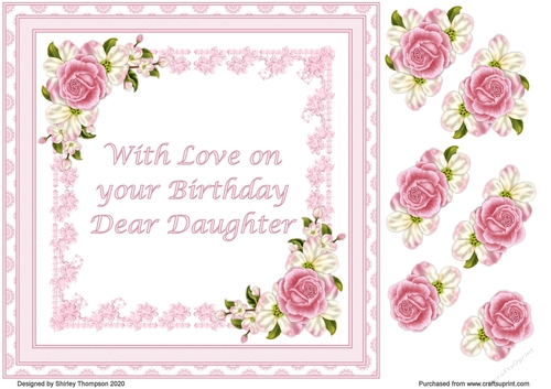 8 x 8 Apple blossom card front