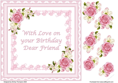 8 x 8 Apple blossom card front