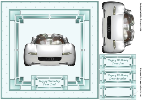 8 x 8 silver audi quick card front