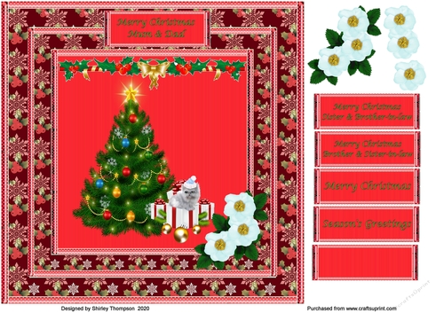 8 x 8 Christmas tree quick card front