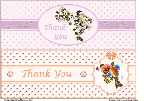 Pair of DL thank you card toppers