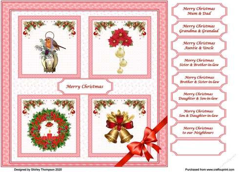 8 x 8 Merry Christmas quick card front