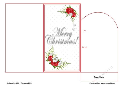Christmas roses & poinsettia money wallet
