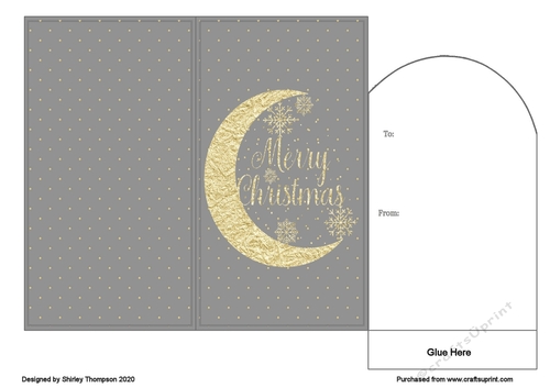 Gold foil crescent moon money wallet (Grey)