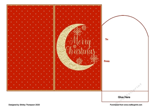 Gold foil crescent moon money wallet (Red)