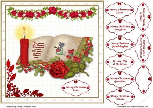 8 x 8 Twas the night before Christmas quick card front