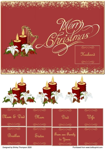 A5 red step by step Merry Christmas card front