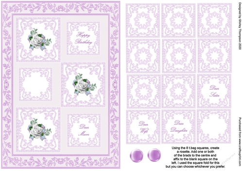 A5 t.bag fold rosette quick card front