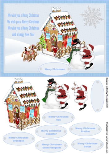 A5 Santa & his carol singing pets step by step card front