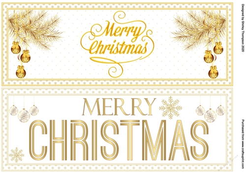 Pair of DL quick Christmas card toppers