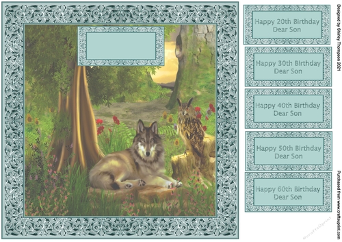8 x 8 wolf and owl quick card front 
