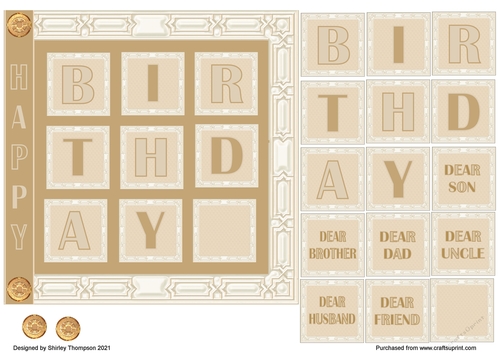 7.5 in square male birthday card front