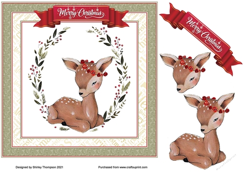 7.5 in Fawn step by step card front
