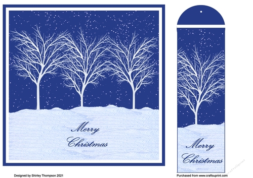 7.5 in Quick Christmas card front with bookmark