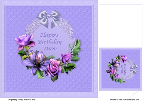 8 x 8 quick card front with matching gift tag