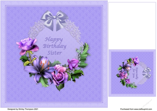 8 x 8 quick card front with matching gift tag